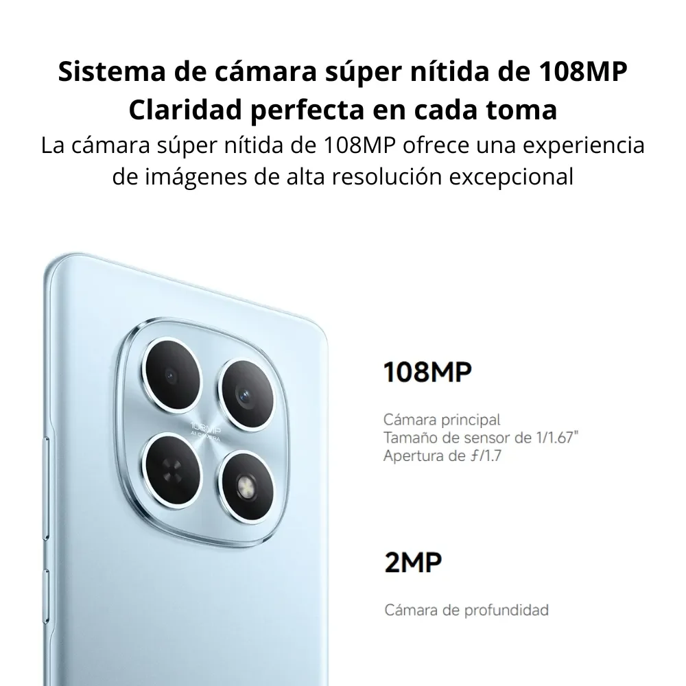 Xiaomi Redmi Note 15 - Pantalla 6,77" - Octa Core 2,2GHZ / 2,0GHZ - 256GB - Memoria 8GB - Triple Camara - Android 15 - Dual SIM - 4G LTE - Azul miniatura 4
